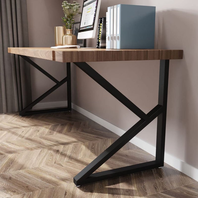 TIEOU Metal Legs for Table K Shape 28" H Tall Industrial Black Table Legs Heavy Duty Metal Desk Legs Set of 2(Without Boards) - Image 1